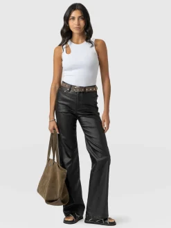 Outlet Saint and Sofia Maeve Wide Leg Pant - Black Coated