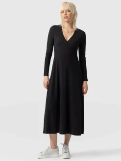 Sale Saint and Sofia Maggie Wrap Midi Dress - Black