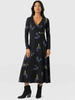 Hot Saint and Sofia Maggie Wrap Midi Dress - Blue Lily Gardens