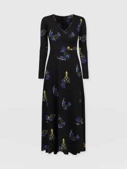 Hot Saint and Sofia Maggie Wrap Midi Dress - Blue Lily Gardens