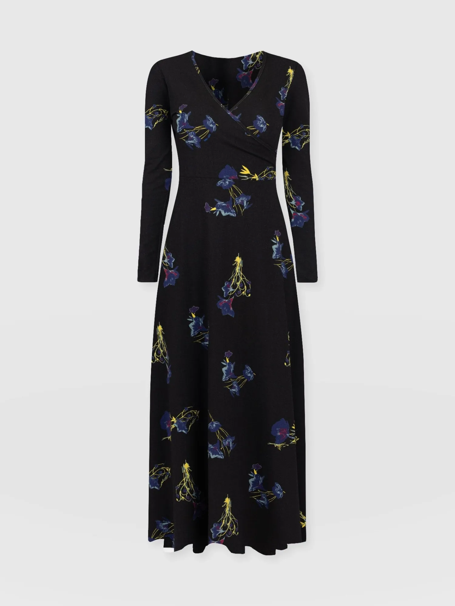 Hot Saint and Sofia Maggie Wrap Midi Dress - Blue Lily Gardens