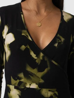 Discount Saint and Sofia Maggie Wrap Midi Dress - Green Aurora