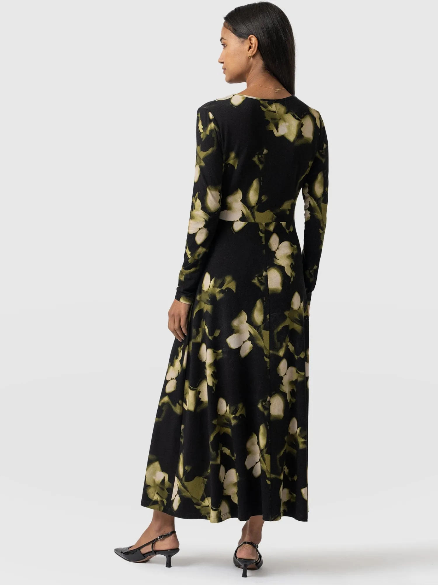 Discount Saint and Sofia Maggie Wrap Midi Dress - Green Aurora