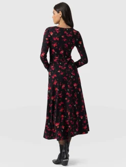 Hot Saint and Sofia Maggie Wrap Midi Dress - Pink Aurora