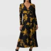 Sale Saint and Sofia Maggie Wrap Midi Dress - Yellow Fade Floral