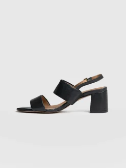 New Saint and Sofia Maida Block Heeled Mules - Black