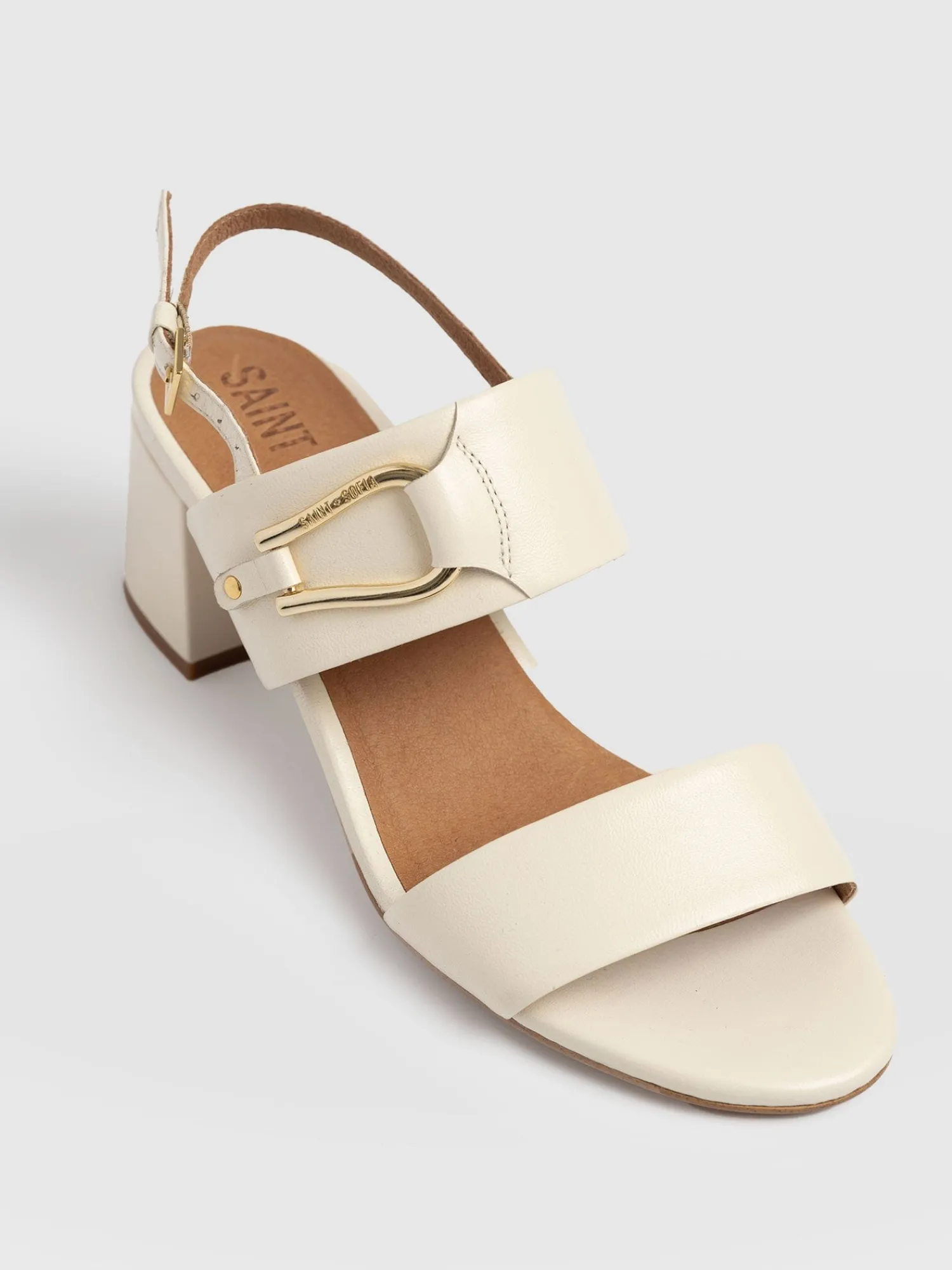 Sale Saint and Sofia Maida Block Heeled Mules - Cream