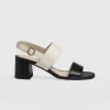 Best Saint and Sofia Maida Block Heeled Sandal - Cream & Black