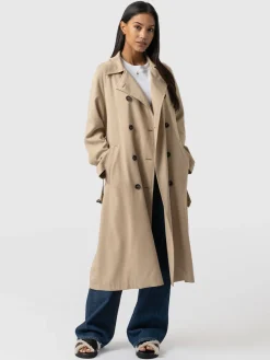 Hot Saint and Sofia Marion Double Breasted Trench - Beige