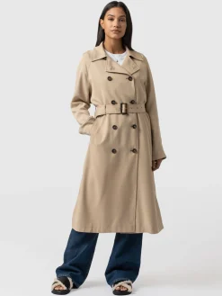 Hot Saint and Sofia Marion Double Breasted Trench - Beige