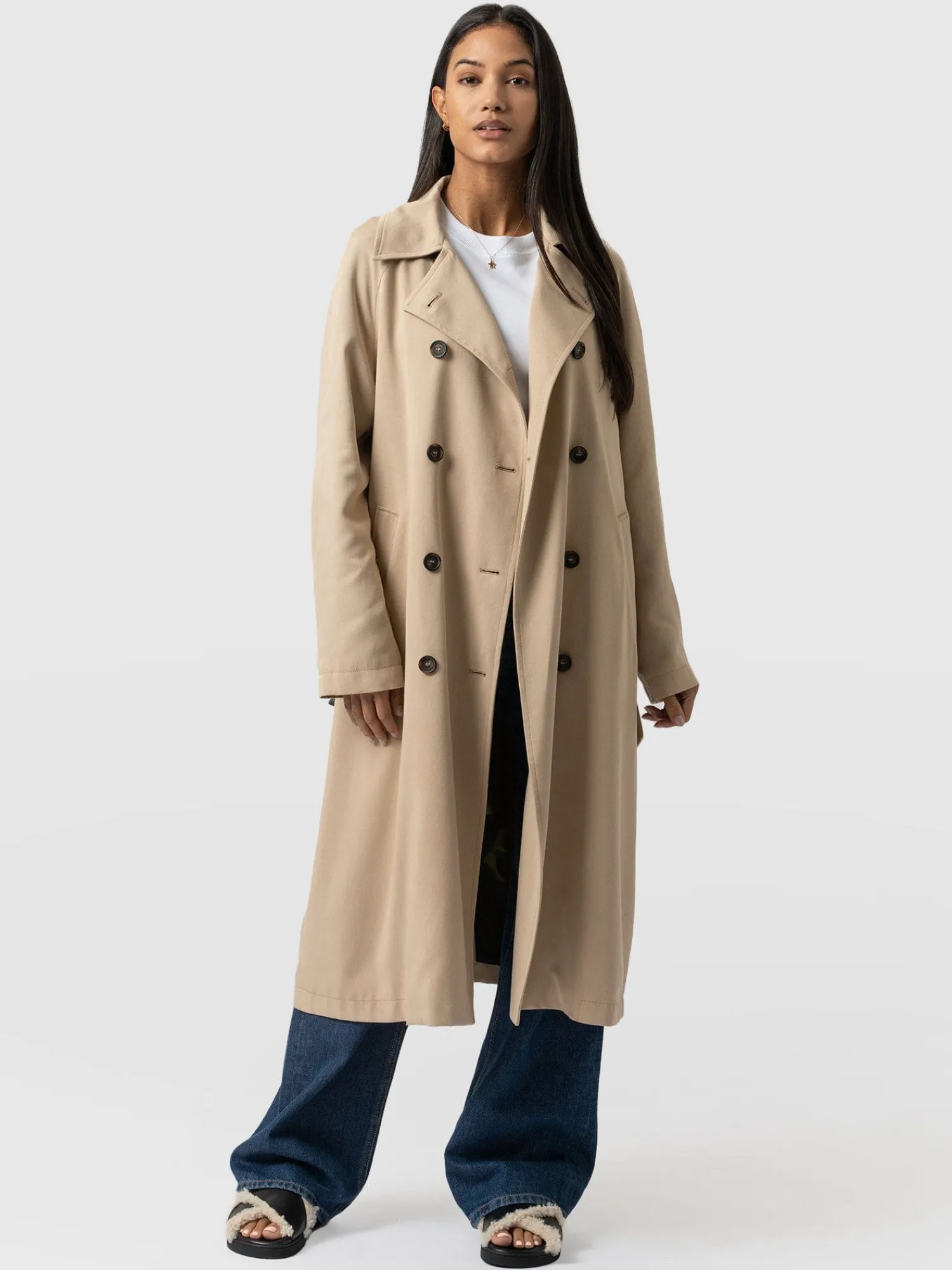Hot Saint and Sofia Marion Double Breasted Trench - Beige