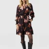 Online Saint and Sofia Mini Olivia Zip Up Dress - Orange Aurora