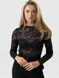 Outlet Saint and Sofia Miranda Lace Tee - Black