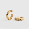 Fashion Saint and Sofia Molten Hoop Earrings - Gold