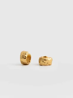 Fashion Saint and Sofia Molten Huggie Earrings - Gold