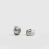 Fashion Saint and Sofia Molten Huggie Earrings - Silver