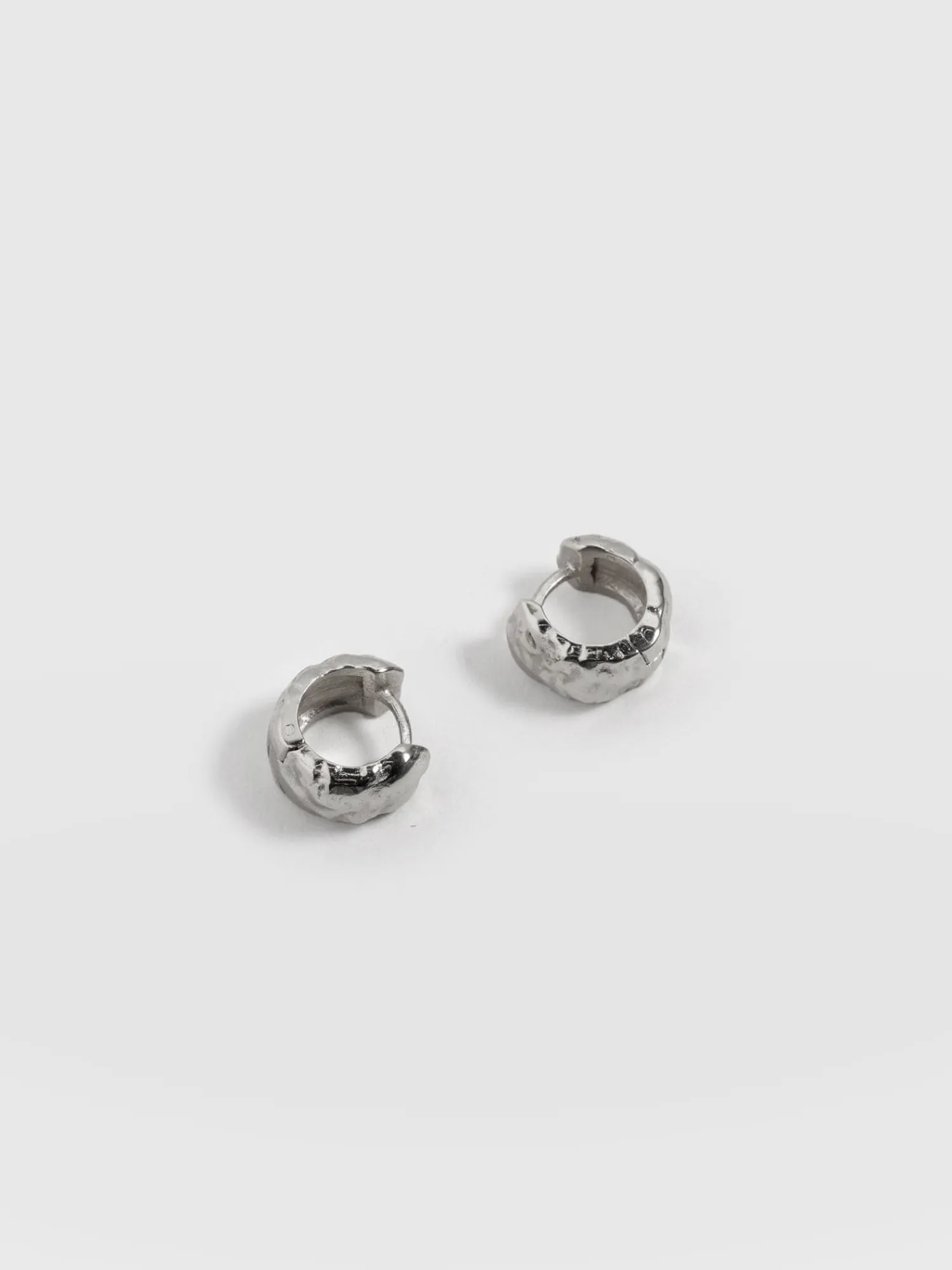 Fashion Saint and Sofia Molten Huggie Earrings - Silver