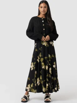 New Saint and Sofia Nora A-Line Skirt - Green Aurora
