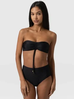 Discount Saint and Sofia Nova High Waisted Bikini Bottom - Black