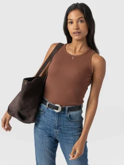 Discount Saint and Sofia Nova Racer Vest - Russet Brown