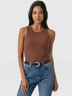 Discount Saint and Sofia Nova Racer Vest - Russet Brown