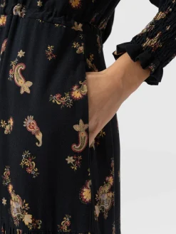 Sale Saint and Sofia Olivia Zip Up Dress - Highland Paisley