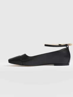 New Saint and Sofia Ophelia Leather Ballerinas - Black