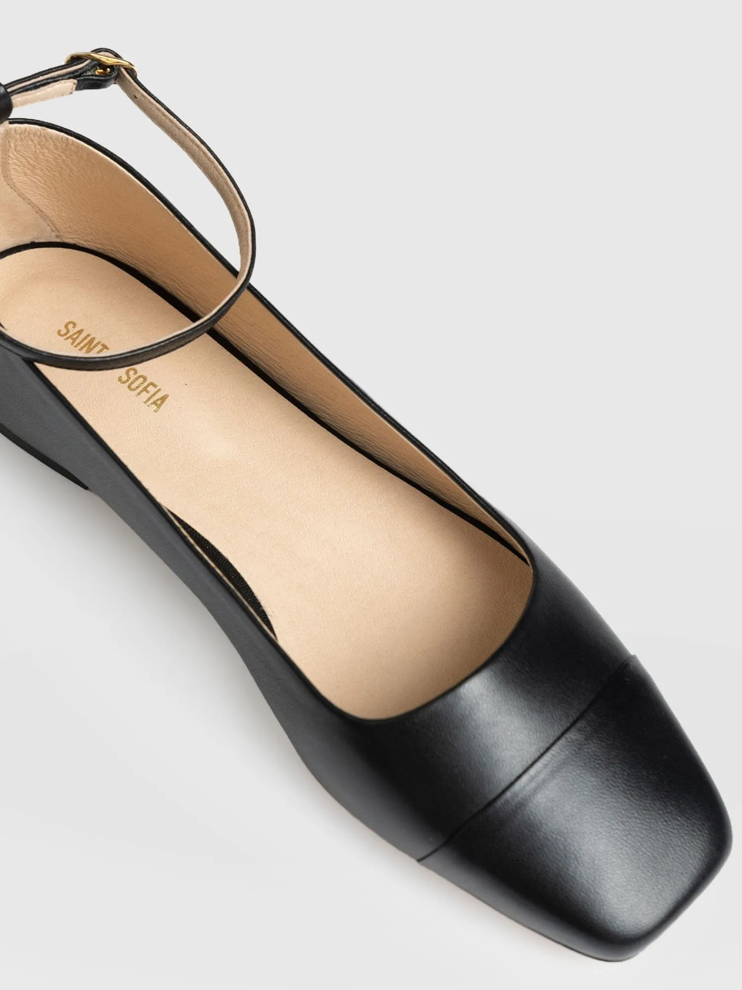 New Saint and Sofia Ophelia Leather Ballerinas - Black