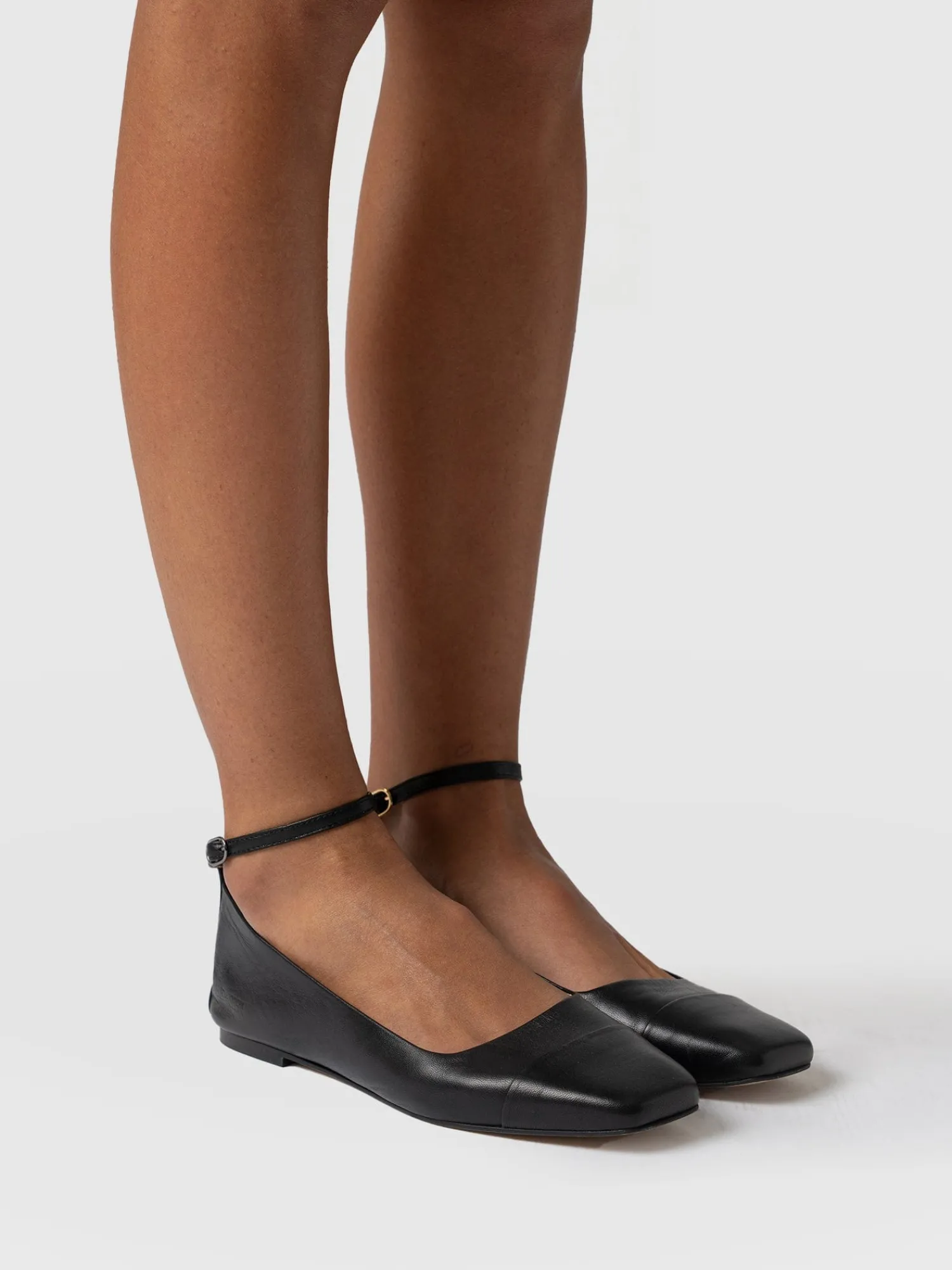 New Saint and Sofia Ophelia Leather Ballerinas - Black