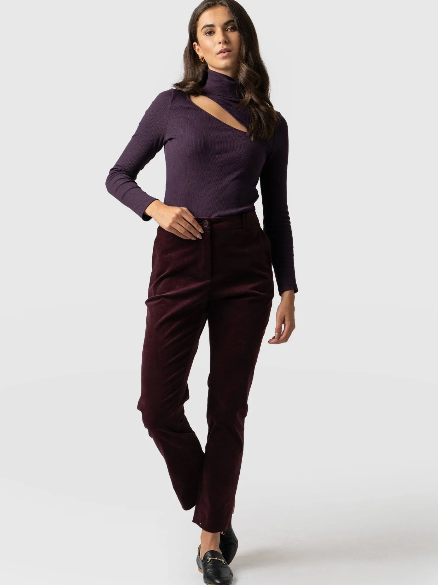 Fashion Saint and Sofia Palmer Pant Corduroy - Plum