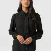 Fashion Saint and Sofia Paxton Pussybow Blouse - Black