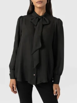 Fashion Saint and Sofia Paxton Pussybow Blouse - Black