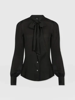 Fashion Saint and Sofia Paxton Pussybow Blouse - Black