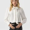 Sale Saint and Sofia Paxton Pussybow Blouse - Cream