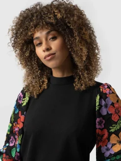 Clearance Saint and Sofia Penny Puff Sleeve Long Sleeve - Pop Floral