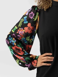 Clearance Saint and Sofia Penny Puff Sleeve Long Sleeve - Pop Floral