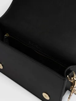 Clearance Saint and Sofia Primrose Wallet on Chain - Beige/Black Raffia