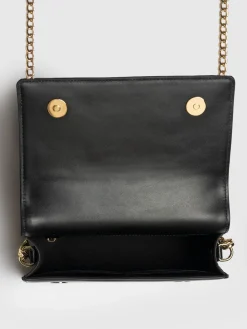 Clearance Saint and Sofia Primrose Wallet on Chain - Beige/Black Raffia