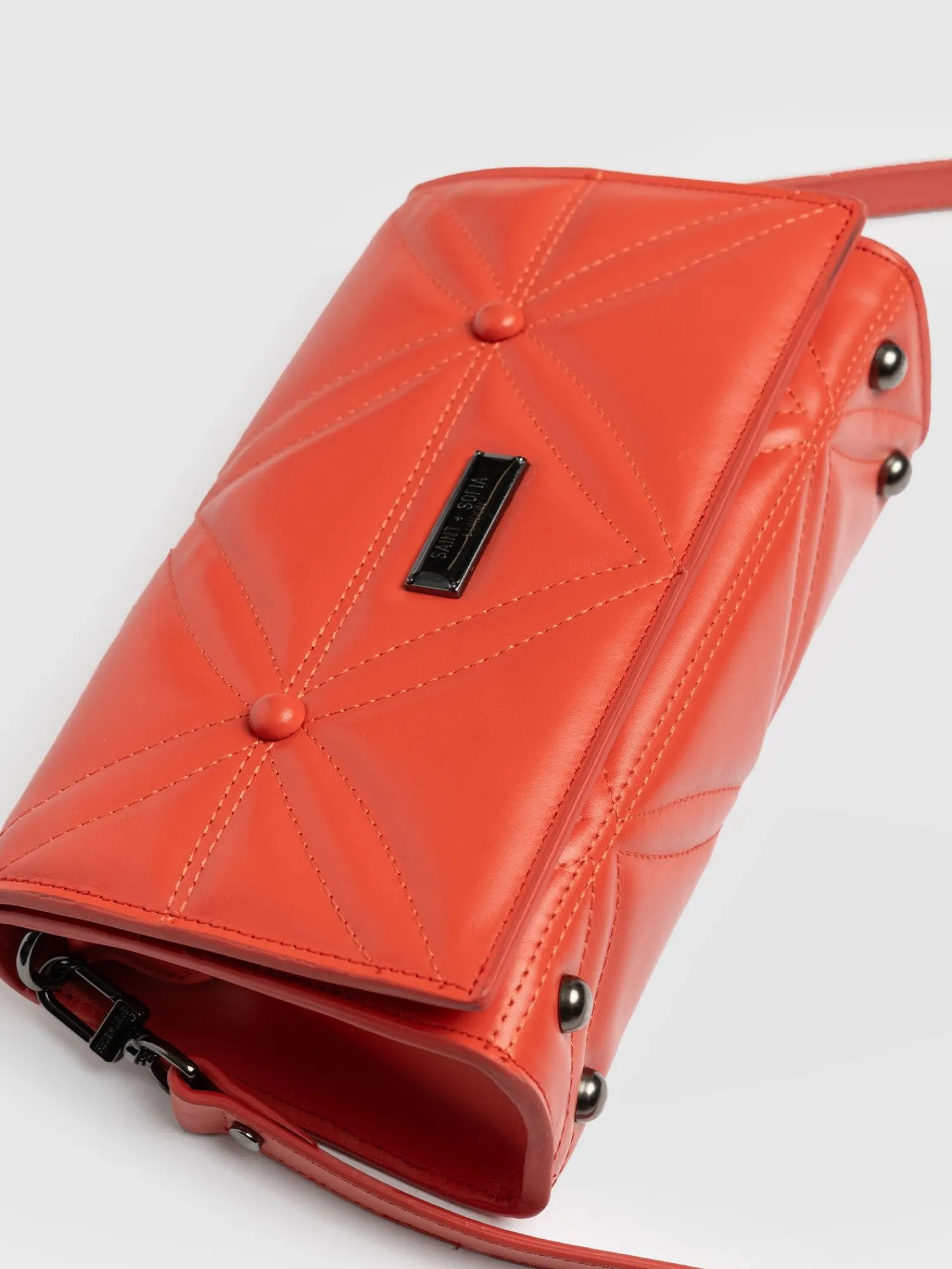 Sale Saint and Sofia Quilted Keira Cross Body Bag - Coral