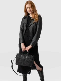 Online Saint and Sofia Quilted Maeve Duffle Bag - Black