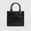Sale Saint and Sofia Quilted Mia Mini Tote Bag - Black
