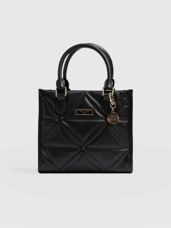 Sale Saint and Sofia Quilted Mia Mini Tote Bag - Black
