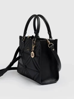 Sale Saint and Sofia Quilted Mia Mini Tote Bag - Black