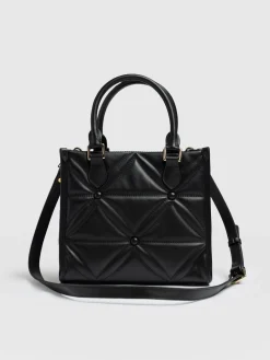 Sale Saint and Sofia Quilted Mia Mini Tote Bag - Black