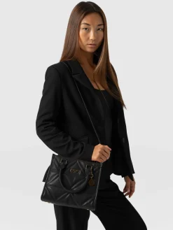 Sale Saint and Sofia Quilted Mia Mini Tote Bag - Black