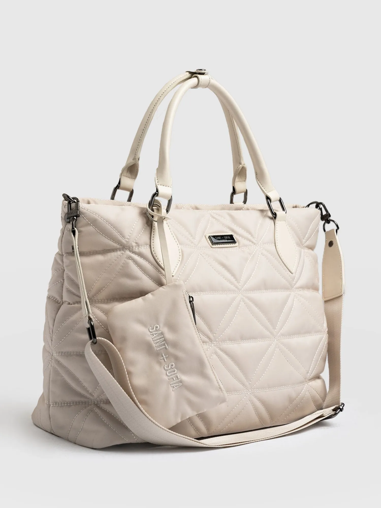 Hot Saint and Sofia Quilted Selene Shopper Bag - Cream