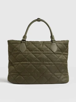 Outlet Saint and Sofia Quilted Selene Shopper Bag - Khaki