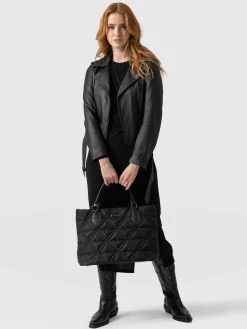 Discount Saint and Sofia Quilted Selene Shopper Bag - Black