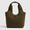 New Saint and Sofia Quilted Stella Shoulder Tote Bag - Khaki