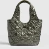 Best Saint and Sofia Quilted Stella Shoulder Tote Bag - Metallic Khaki